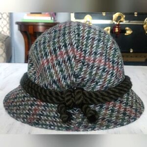 Vintage Style Wool Bucket Hat with Rope Detail